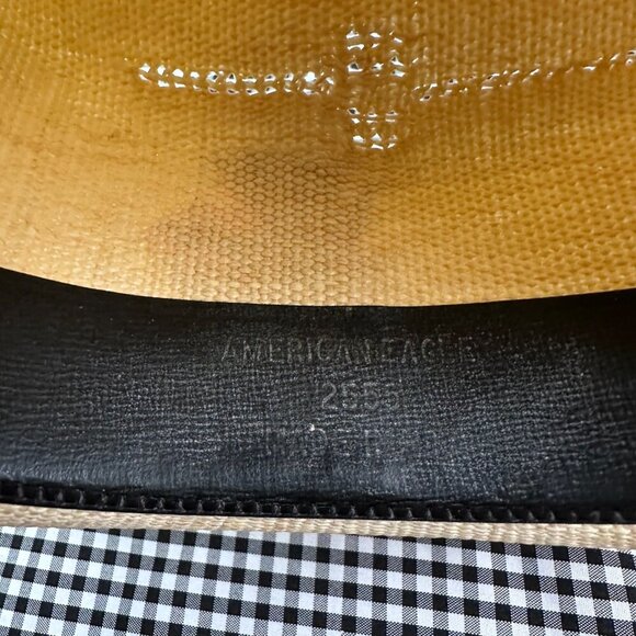 Rockymount Ranch Wear Vintage Straw Western Cowboy Hat Feather Strap Size 7 1/8 - Picture 5 of 5